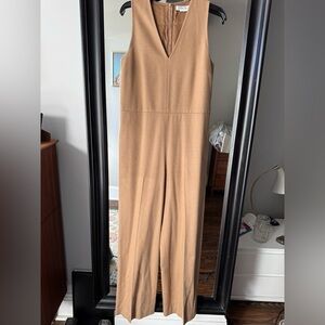 MaxMara Tan Sleeveless Wool Jumpsuit